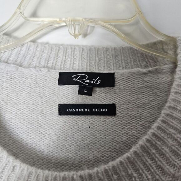 Rails Virgo Star Intarsia Sweater Grey White Women's Size Large Wool Cashmere - Picture 4 of 5